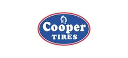 Blue oval with Cooper Tires text