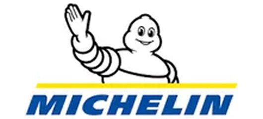 Tire mascot waving in logo
